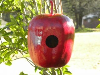 Red Apple Gourd Birdhouse