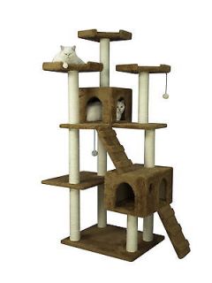 74 Cat Tree Toy Condo Furniture Scratcher Post Pet House Brown