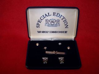 USAF U S AIR FORCE Hap Arnold cuff links buttons tie bar for mess