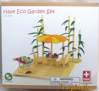Hape Eco Garden Set Wooden Dollhouse Accessory 025697