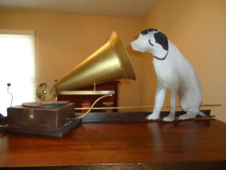 Classic RCA Victor Co Nipper Dog Sculpture Statue