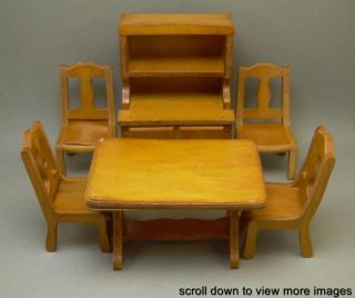 PC Vintage Grand Rapids Furniture Co Wood Dollhouse Table Chair