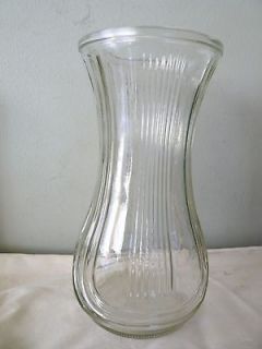 vintage clear glass hoosier 8 art deco design vase 4086b