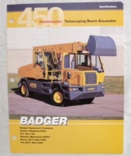Badger 1995 450 Grademaster Excavator Brochure