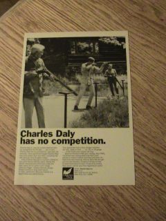 1966 CHARLES DALY ADVERTISEMENT SHOTGUN AD MEN LADY BW
