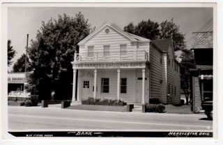 Real Photo Postcard of Farmers National Bank in Hanoverton, Ohio