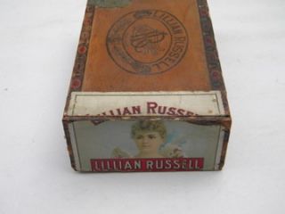 Lillian Russell Vintage Wood Cigar Box