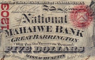  ORIGINAL NBN National Mahaiwe Bank of Great Barrington MA PMG VG 10
