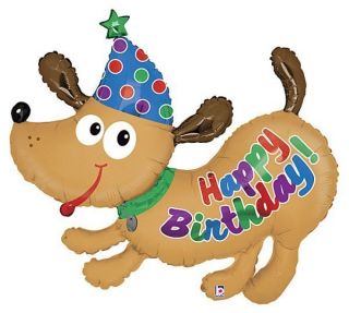 Puppy Dog 42 Balloon Jumbo Happy Birthday Dot Party Hat Mylar Foil
