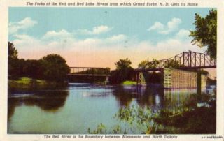 Forks of The Red Red Lake Rivers Grand Forks ND 1952
