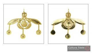 Greek Jewelry Minoan Malia Bees Sterling SILVER24K Gold Plated Pendant