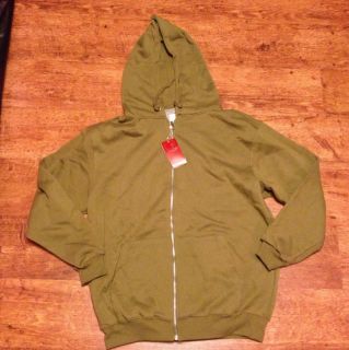 Mens XL Green Road Block Hooded Sweatshirt Zip Up Gift 3