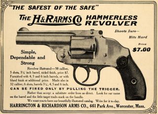 1910 Ad 38 Caliber Revolver Harrington & Richardson Gun   ORIGINAL