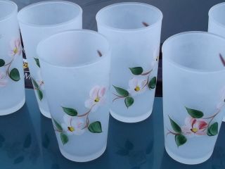 Antique Hand Painted Beverage Glasses Set of Six
