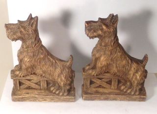 Vintage Syroco Wood Scottie Dog Bookends