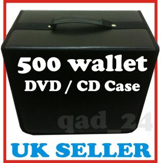 500 Slot DVD CD Disc Case Storage Holder Wallet Carrying Bag Leather