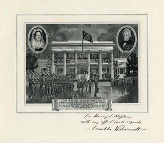  Franklin Roosevelt Second Inauguaration Print Signed  To Harry Hopkins