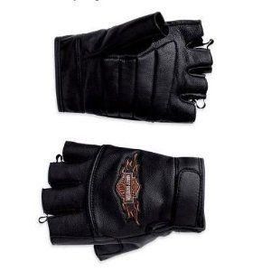 New Harley Davidson Fingerless Leather Riding Gloves Mens L Large