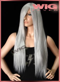 Long Bangs 27 Long Grey Hair Wigs 2923