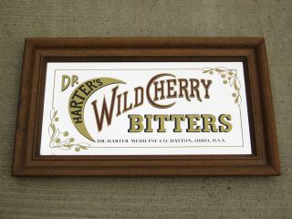 Dr. Harters Wild Cherry Bitters   Advertising Mirror Sign   Vintage