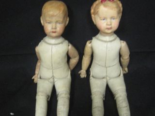  Vintage Very Rare early 1900s Wagner & Zetzche Harold and Inge Dolls
