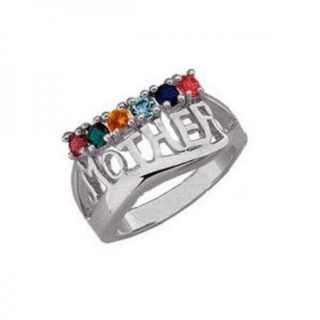 Personalized for You Mother Birthstone Ring Up to 7 Stones Silver or