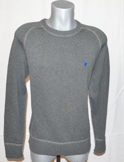 Mens Dark Gray American Eagle Crewneck Cotton Sweater Medium