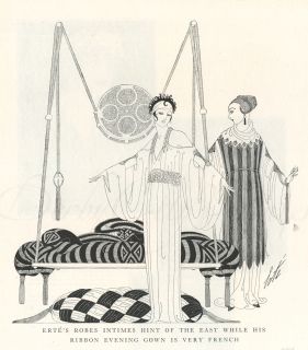 ERTE Original 1920 Fashion design Illustration Harpers Bazaar print