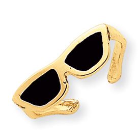 New Beautiful Adjustable 14k Gold Enameled Sunglasses Toe Ring
