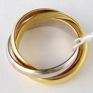 Cartier 18K Tri Color Gold Trinity Ladies Ring