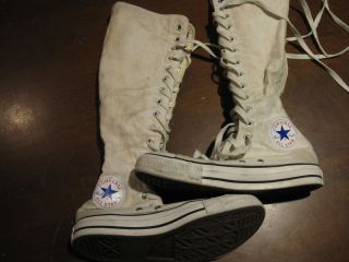 Mens 5 Womens 7 Converse All Star Vintage White Knee High Sneakers