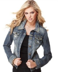 New Guess Jeans Stretch Goldie Denim Jacket Top XS s M