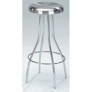 Amisco Lauren 26 Swivel Counter Stool with Stainless Steel Backrest