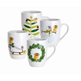 Holiday Hoot 4 Pack 11 Ounce Mugs