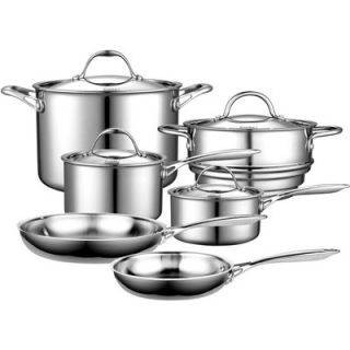  Cooks Standard Stainless Steel 10 Piece Cookware Set   NC 00210