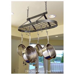 Rogar Wood Pot Rack with Metal Accents and Optional Additional Pot