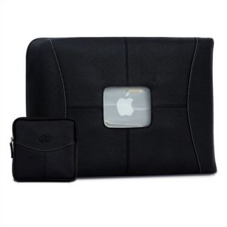 MacCase 13 Premium Leather Sleeve and Accessory Pouch Set in Black