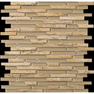 Emser Tile Lucente 13 x 13 Stone and Glass Linear Mosaic Blend in