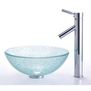  Glass 14 Vessel Sink and Sheven Faucet   C GV 500 14 12mm 1002