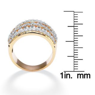 Palm Beach Jewelry 14k Gold Plated Cubic Zirconia Multi Row Ring