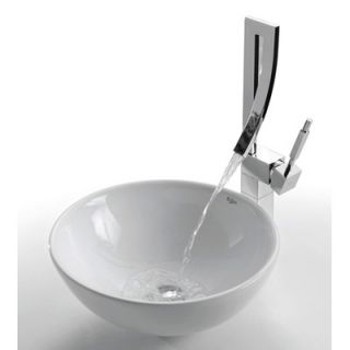 Kraus 15.7 Ceramic Round Vessel Sink in White