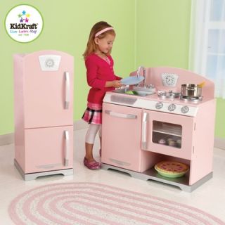 KidKraft Pink Retro Kitchen & Refrigerator