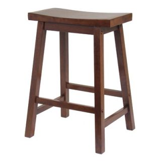 Winsome Saddle Seat 24 Counter Stool in Walnut