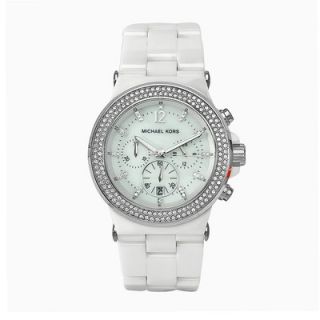 Michael Kors Womens Bel Aire Ceramic Watch in White