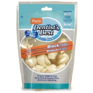 Hartz Dentists Best Rawhide Mini Bone Dog Treat (10 Pack)