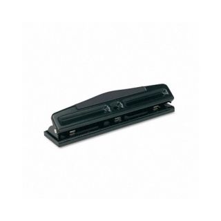  Sheet Deluxe Two  and Three Hole Adjustable Punch, 9/32 Holes, Black