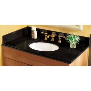 Pegasus Black Granite Vanity Top with White Sink and Optional Side