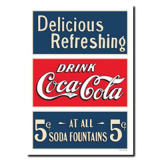 Trademark Global 32 Coca Cola Soda Fountain Stretched Canvas Art