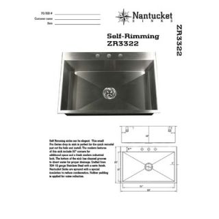 Nantucket Sinks Self Rimming 33 Stainless Steel Single Bowl Kitchen
