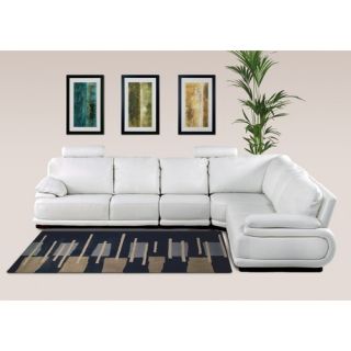 Diamond Sofa Valentino 3 Piece Leather Sectional with Left Chaise